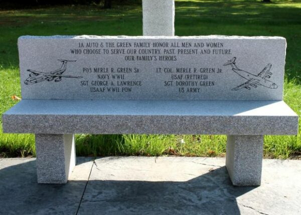 1A SUTO & THR GREEN FAMILY WAR MEMORIAL BENCH