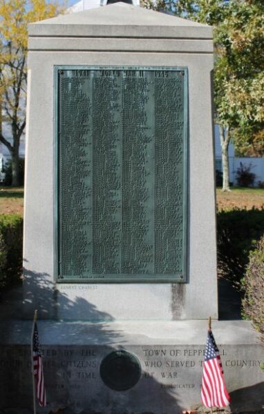 PEPPERELL WAR VETERANS MEMORIAL SIDE C
