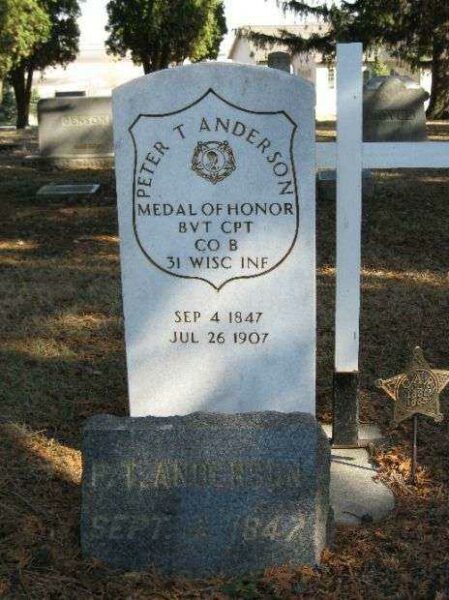 BREVET CAPTAIN PETER T. ANDERSON MEDAL OF HONOR GRAVESTONE