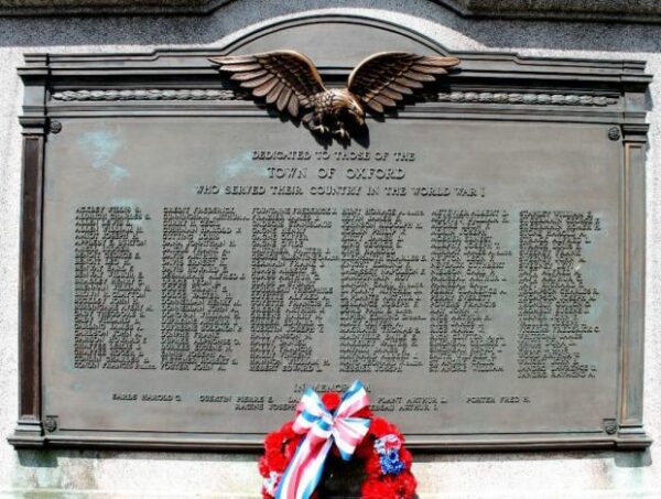 TOWN OF OXFORD WORLD WAR I MEMORIAL PLAQUE