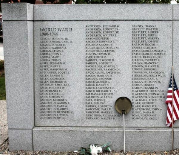 ORANGE WORLD WAR II MEMORIAL STONE A