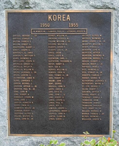 NORTH BROOKFIELD KORAN CONFLICT AND VIETNAM ERA MEMORIAL PLAQUE A