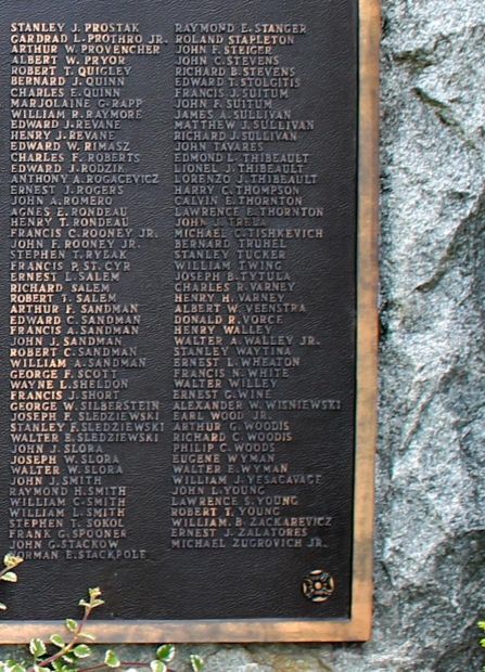 NORTH BROOKFIELD WORLD WAR II MEMORIAL PLAQUE C