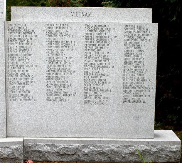 NORTHFIELD WAR VETERANS MEMORIAL RIGHT STONE