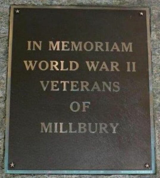 MILLBURY WAR VETERANS MEMORIAL PLAQUE B