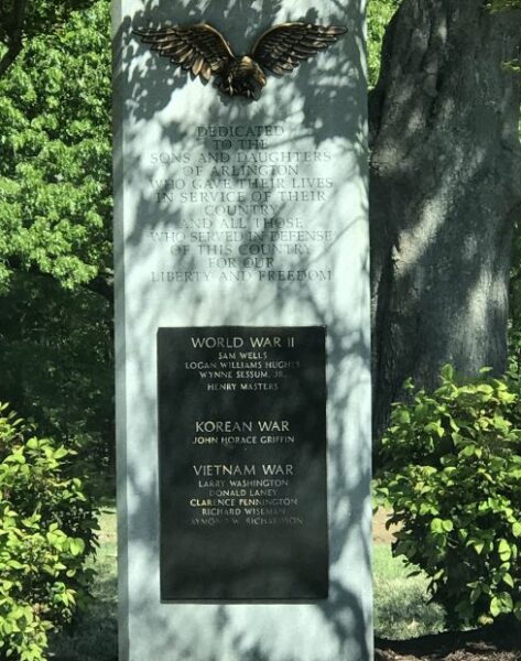 ARLINGTON, TN WAR VETERANS MEMORIAL PLAQUE