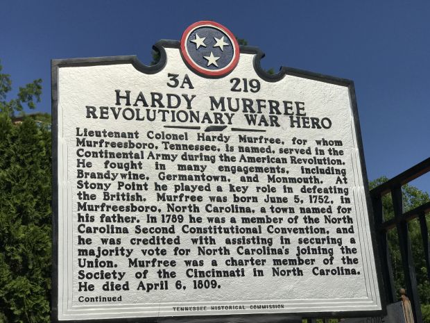HARDY MURFREE REVOLUTIONARY WAR HERO MEMORIAL MARKER