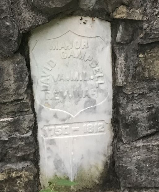 MAJOR DAVID CAMPBELL REVOLUTIONARY WAR MEMORIAL CEMETERY STONE