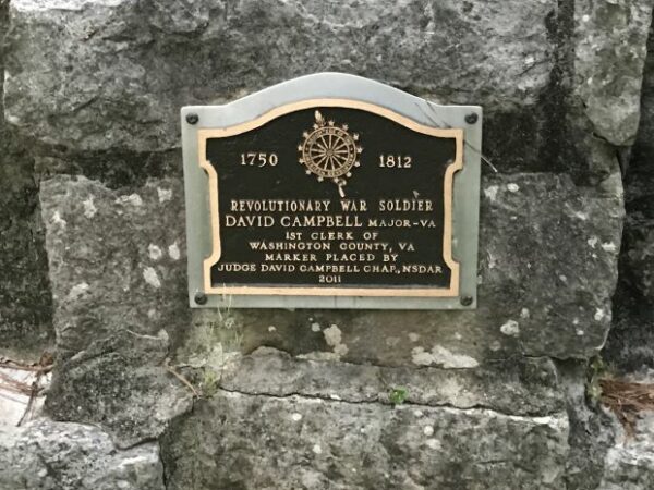 DAVID CAMPBELL REVOLUTIONARY WAR SOLDIER MEMORIAL PLAQUE