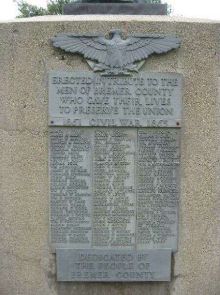 BREMER COUNTY CIVIL WAR MEMORIAL PLAQUE