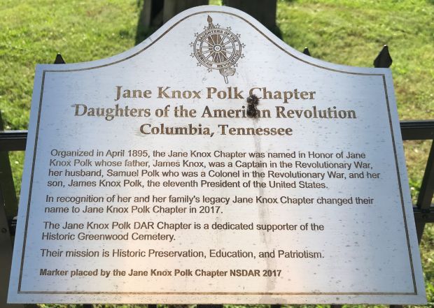 JANE KNOX POLK CHAPTER MEMORIAL PLAQUE