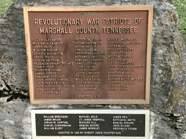 MARSHALL COUNTY REVOLUTIONARY WAR PATRIOTS MEMORIAL PLAQUES