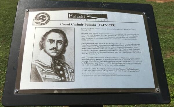 COUNT CASIMIR PULASKI (1747-1779) WAR MEMORIAL PLAQUE