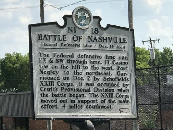 BATTLE OF NASHVILLE FEDERAL DEFENSIVE LINE MEMORIAL MARKER