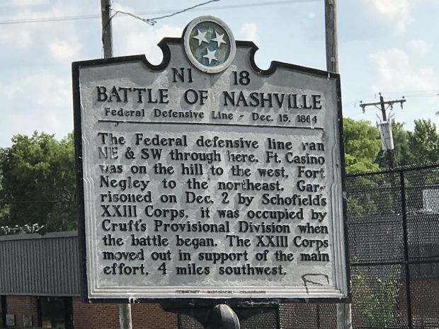 BATTLE OF NASHVILLE FEDERAL DEFENSIVE LINE MEMORIAL MARKER