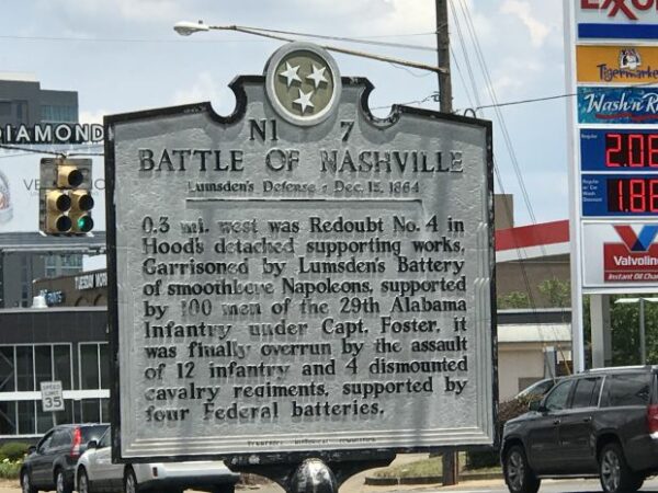 BATTLE OF NASHVILLE LUMSDEN’S DEFENSE MEMORIAL MARKER