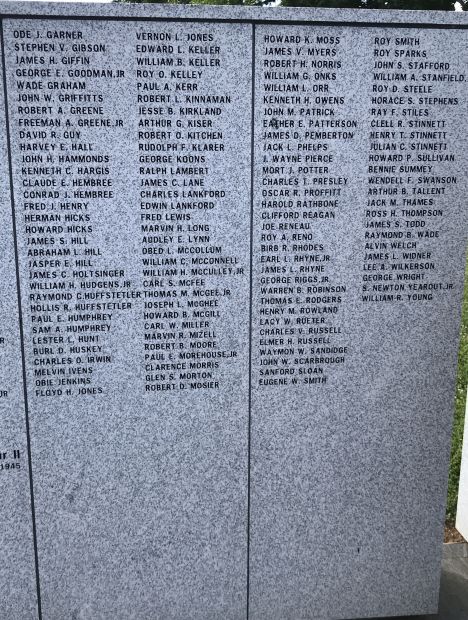 BLOUNT COUNTY WAR DEAD MEMORIAL STONE E