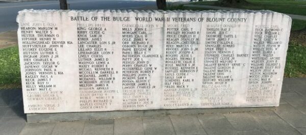 BLOUNT COUNTY “BATTLE OF THE BULGE” WAR MEMORIAL