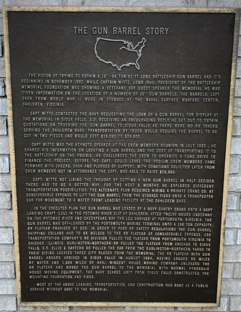 THE GUN BARREL STORY MEMORIAL PLAQUE