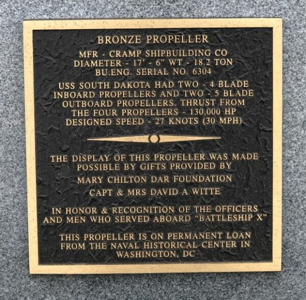 BRONZE PROPELLER WAR MEMORIAL PLAQUE