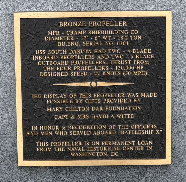 BRONZE PROPELLER WAR MEMORIAL PLAQUE
