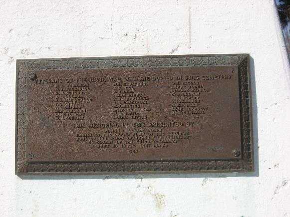 WATERLOO CEMETERY CIVIL WAR MEMORIAL FLAGPOLE PLAQUE