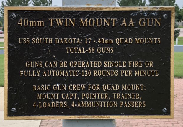 40MM TWIN MOUNT AA GUN MEMORIAL PLAQUE