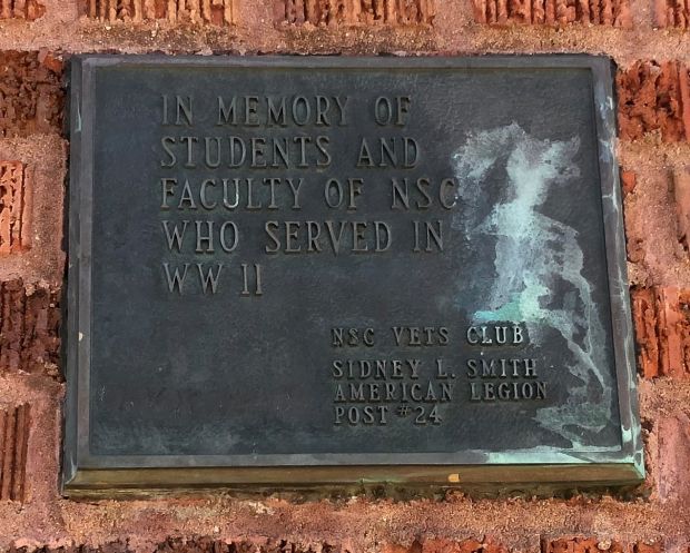 NORTHERN STATE UNIVERSITY WORLD WAR II MEMORIAL PLAQUE