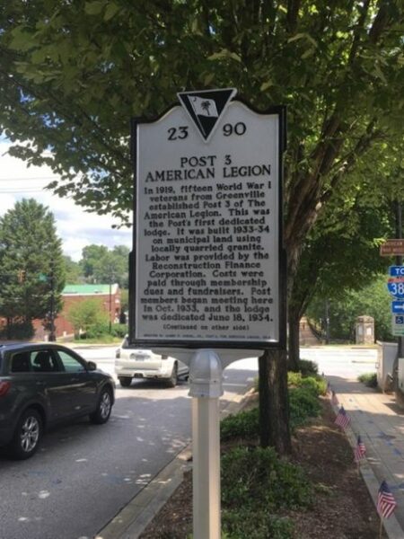 POST 3 AMERICAN LEGION MEMORIAL MARKER FRONT