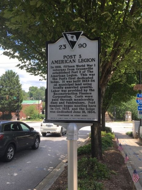 POST 3 AMERICAN LEGION MEMORIAL MARKER FRONT