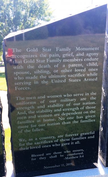 FLORENCE GOLD STAR FAMILIES MONUMENT DEDICATION STONE