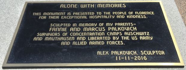 FLORENCE VETERANS PARK MEMORIAL PLAQUE
