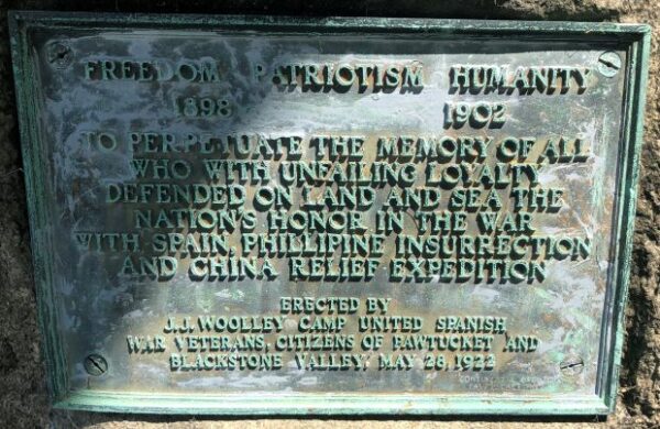 PAWTUCKET WAR WITH SPAIN MEMORIAL PLAQUE