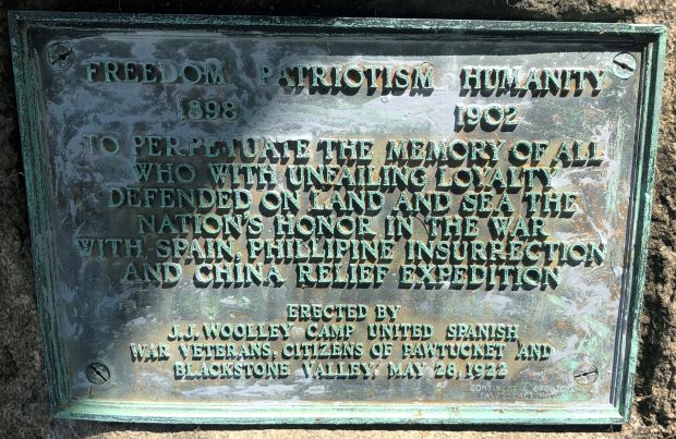 PAWTUCKET WAR WITH SPAIN MEMORIAL PLAQUE