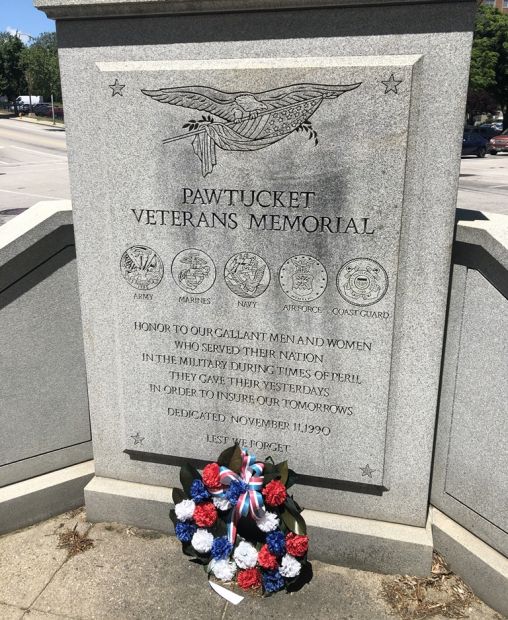 PAWTUCKET VETERANS MEMORIAL DEDICATION STONE