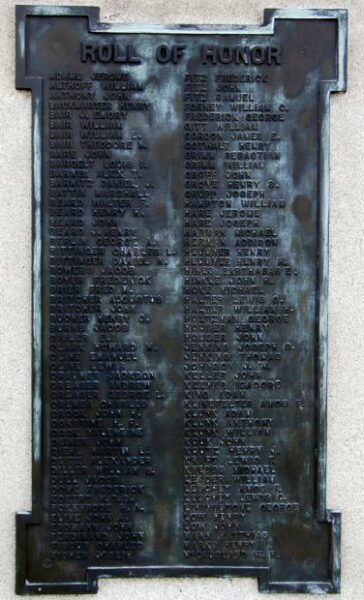 HANOVER CIVIL WAR MEMORIAL PLAQUE D