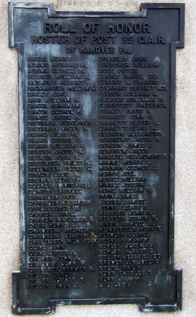 HANOVER CIVIL WAR MEMORIAL PLAQUE C