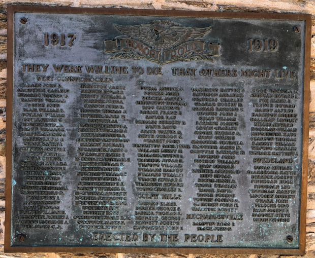 WEST CONSHOHOCKEN WORLD WAR HONOR ROLL MEMORIAL