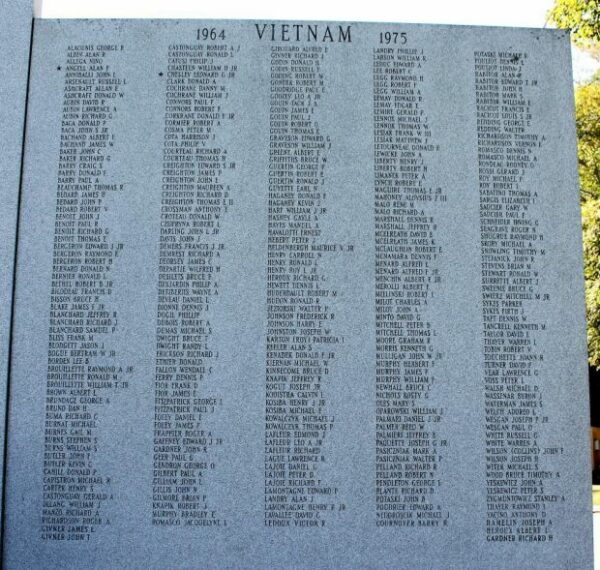 UXBRIDGE KOREAN WAR AND VIETNAM WAR MEMORIAL WALL B