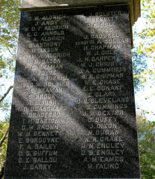 UXBRIDGE CIVIL WAR MEMORIAL STONE A