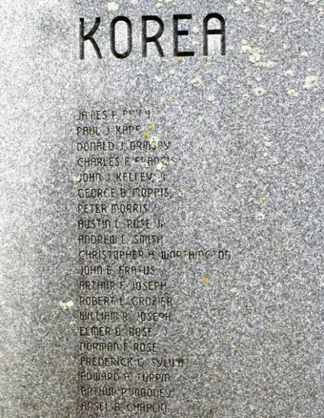 TRURO VETERANS MEMORIAL STONE D