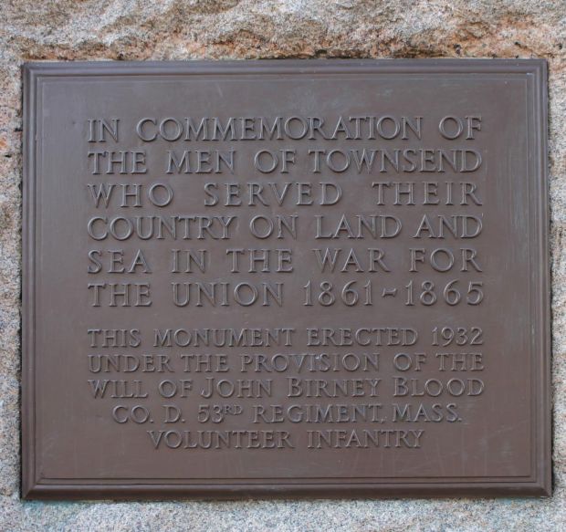 TOWNSEND CIVIL WAR MEMORIAL PLAQUE A