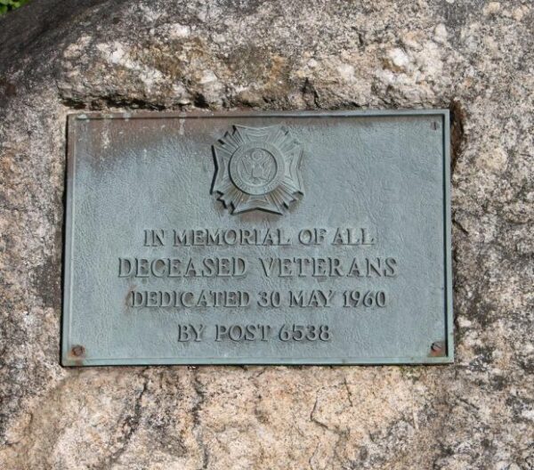 V.F.W. POST 6538 ALL DECEASED VETERANS MEMORIAL PLAQUE