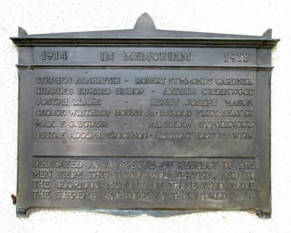 TEMPLETON WORLD WAR I MEMORIAL PLAQUE