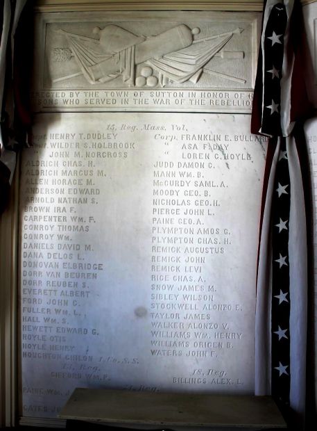 TOWN OF SUTTON WAR OF THE REBELLION MEMORIAL STONE A