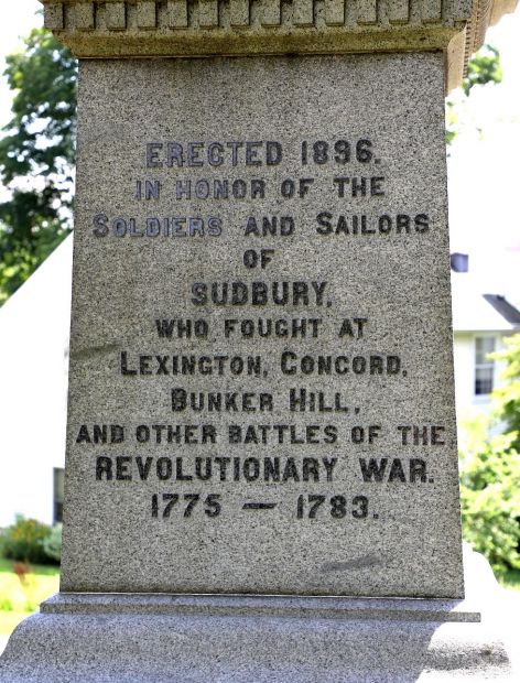SUDBURY REVOLUTIONARY PATRIOTIS WAR MEMORIAL DEDICATION STONE