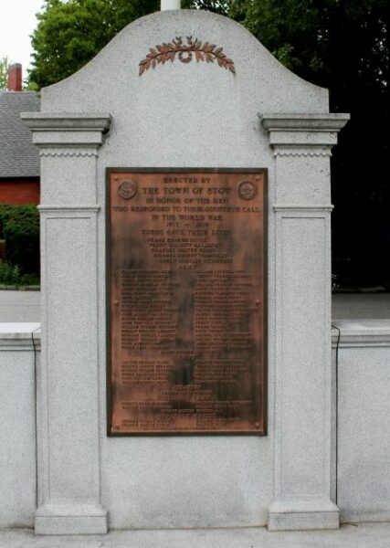 TOWN OF STOW WORLD WAR MEMORIAL