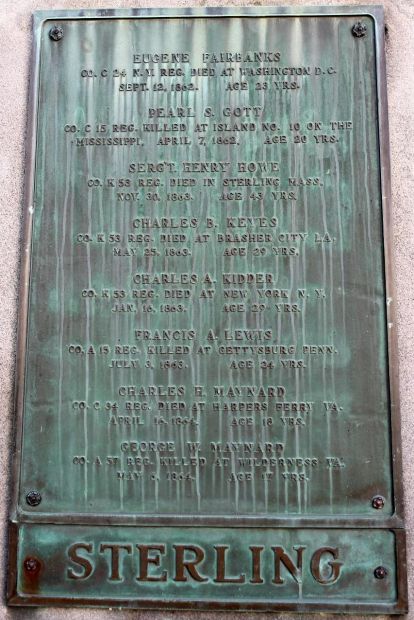 STERLING CIVIL WAR MEMORIAL PLAQUE D
