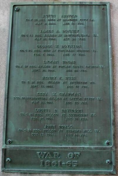 STERLING CIVIL WAR  MEMORIAL PLAQUE C