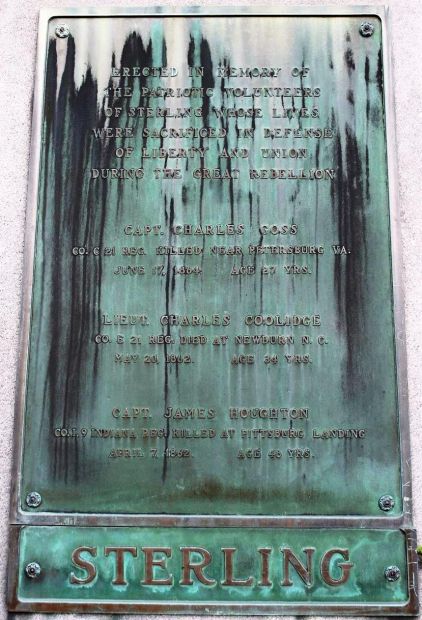 STERLING CIVIL WAR  MEMORIAL PLAQUE A